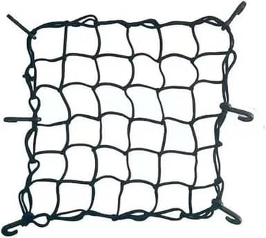 Rede Elástica Moto e Bike Bagageiro Aranha Redinha M 45 X 45 (Preto) Para Levar Capacete e Outros Objetos Na Garupa da Moto E Bike