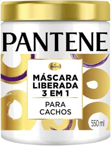 Máscara Pantene Pro-Vitaminas 3 em 1 Liberada Com Óleo De Coco Para Cachos 550ml