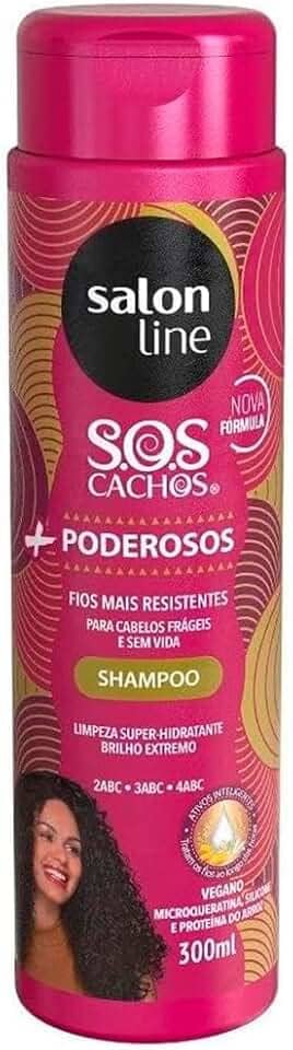 Salon Line, Shampoo, SOS Cachos, + Poderosos, Vegano - Cabelos Ondulados, Cacheados e Crespos, 300 ml