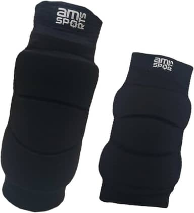 Kit Joelheira E Cotoveleira Para Goleiro De Futsal Am Sports (Preto, Médio)