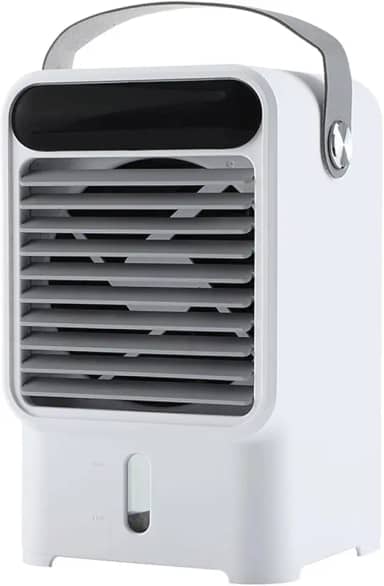 Ar condicionado portátil, mini ar condicionado portátil, ventilador evaporativo, 3 velocidades do vento e 7 luzes de LED, ar-condicionado silencioso USB portátil para quarto, escritório, acampamento