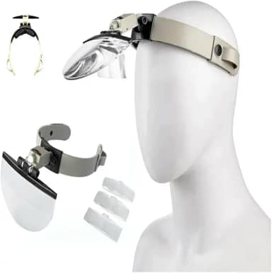 OCULOS LUPA MAOS LIVRE PROFISSIONAL LED LENTE DE CABECA AUMENTO ESTETICA REPARO JOIAS LEITURA OURIVES