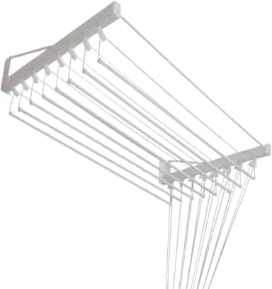 Inovar Metais Varal de Parede Individual 10 Varetas Branco 100cm