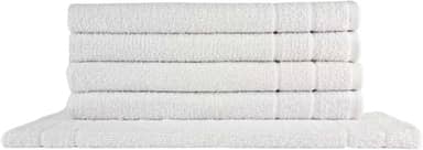 Kit 05 Tapetes para Banheiro Com Antiderrapante Grosso 550g/m² 45x70cm 100% Algodão - Branca