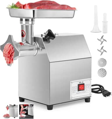 Moedor de Carne Eletrico 110V, MáQuina De Moer Carne, Pode Ser Usado Para Picar Carne, Vegetais E Linguiças, 500W, Aço Inoxidável