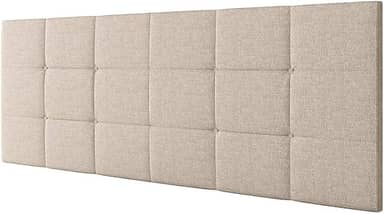 Cabeceira Estofada Suspensa Bia 1.60 Cama Box Queen Decoração Quarto Queen Móveis (Bege Linho)