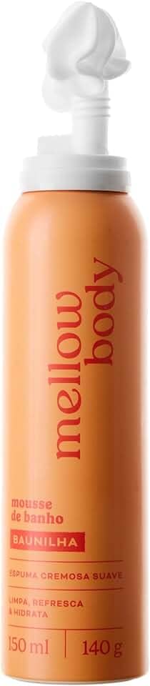 Mellow Mousse de Baunilha, Espuma de Banho, Hidrata e Limpa a Pele, Vegano e Cruelty-Free, 150ml
