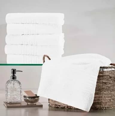 Kit 4 Toalhas de Rosto 100% Algodão Academi a Salão Beleza Lavabo Tam 65x40 cm -280 gr/m2 - TEKA Coleção Escala Belleza Branca ou Preta (Branca)