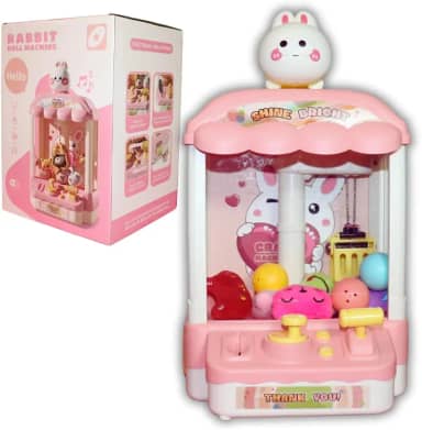 Mini Máquina De Pegar Ursinhos COELHO ROSA, Máquina De Pegar Bichinhos De Pelúcia, Máquina De Garra Infantil, Mini Máquina De Pegar Pelúcia Com Sons, Máquina De Pegar Ursinhos De Brinquedo, Grua