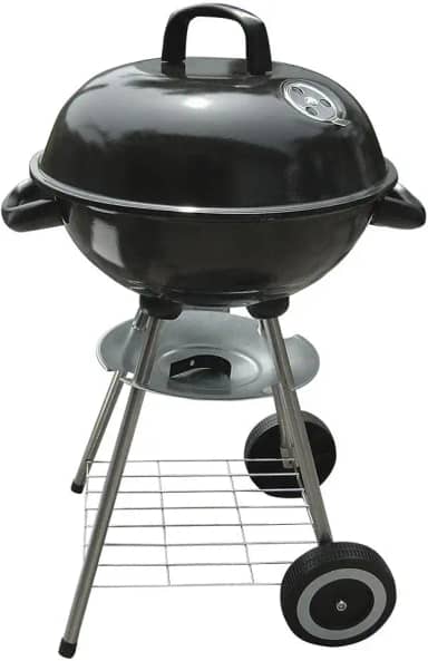 Nautika, Churrasqueira Americana Bafo Texas Com Tampa E Rodinha, Compacta, Grelha Cromada, Prateleira na Parte Inferior, Excelente para Camping, Viagens, Clubes E Uso Doméstico
