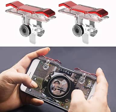 Controle de celular para gatilho de jogos móveis, controle de jogo com 6 gatilhos para iPhone e telefones Android, compatível com PUBG Mobile/Knives Out/Call of Duty Mobile