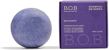 Shampoo em Barra Matizante B.O.B Bars Over Bottles para Cabelos Loiros, Platinados ou Grisalhos, Natural e Vegano, 80g