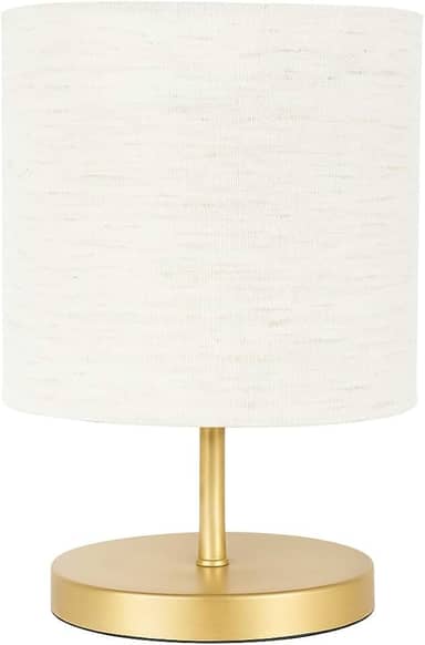 Abajur Moderno de Linho Bege – Cúpula Cilíndrica