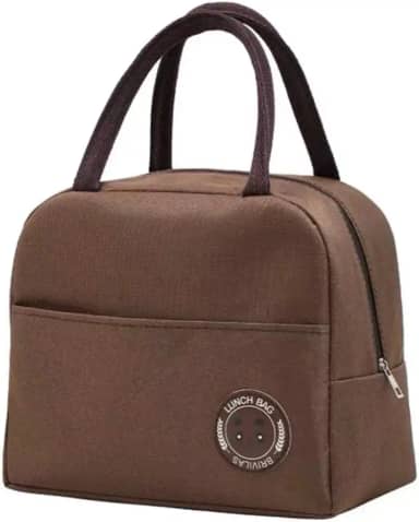 Bolsa Térmica Porta Marmita Lancheira Marmiteira Trabalho Academia Passeio Praia Camping Bebida Prova de Vazamentos Masculina Feminina Compacta Impermeável - NR SHOP (Marrom)