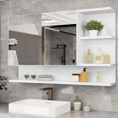 Armario Espelheira Para Banheiro 1 Porta Cleópatra (Branco)