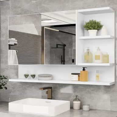 Armario Espelheira Para Banheiro 1 Porta Cleópatra (Branco)