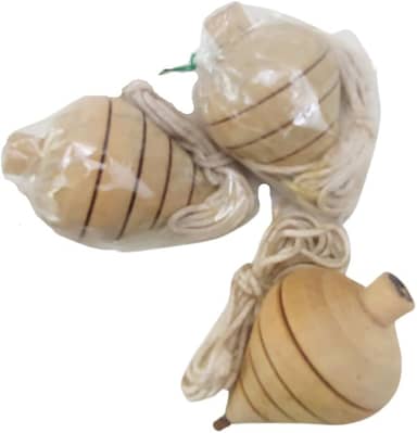 Kit Brinquedos Tradicionais 3 Piões Madeira Pião Premium de Cela
