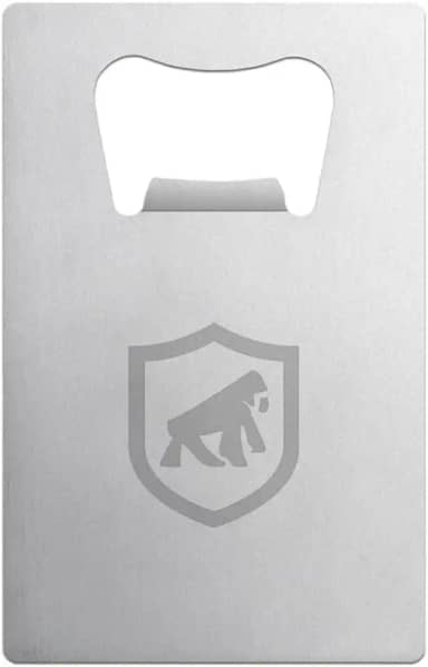 Gshield Abridor de Garrafas de Inox em Formato de Cartão de Crédito, Prata