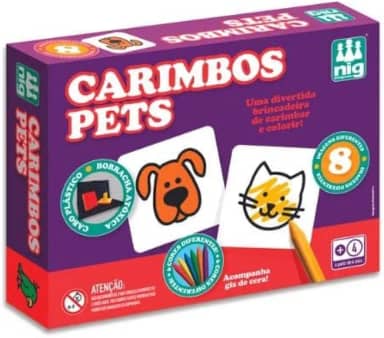 Nig Brinquedos Carimbo Didático Pets e Acessórios 28 Peças