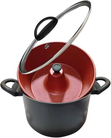 Panela Vermelha Multiuso Vapor 2 X1 De Pudim Forma Vermelha Pindada