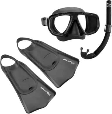 Kit Natação, Máscara Snorkel E Nadadeira Pala Curta Seasub