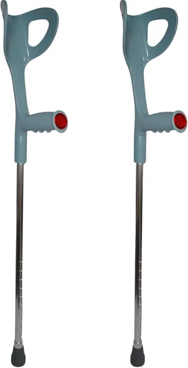 PAR DE MULETAS CANADENSE ADULTA FIXA 120KG CINZA SUPERMEDY