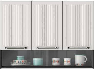 Armário Cozinhas Itatiaia Midi Pop Art i3-3 Portas c/nicho - Grafite/branco