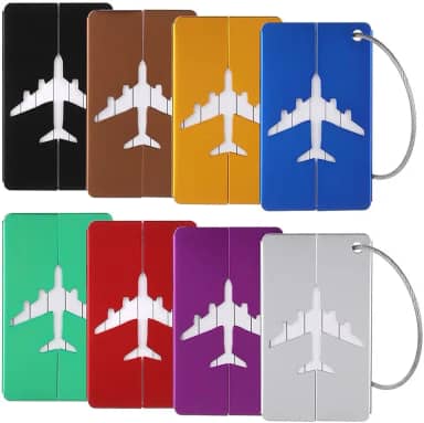 Identificador Tag De Mala Viagem Etiquetas De Bagagens Em Alumínio Identificação Etiqueta Premium Resistente Escolha Cor (Roxo)