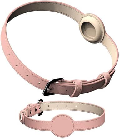 Coleira Para Rastreador AirTag Gps Cachorro Cães Cão Pet Personalizada Com Nome E Telefone Identificação (Rosa, P)