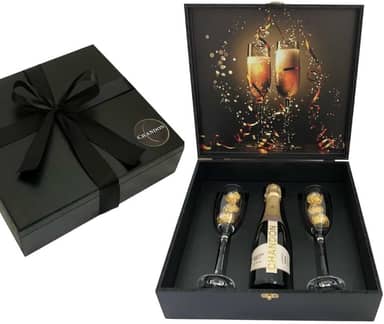 Box Espumante Chandon 375ml Presente 2 Taças Vidro Ferrero Rocher