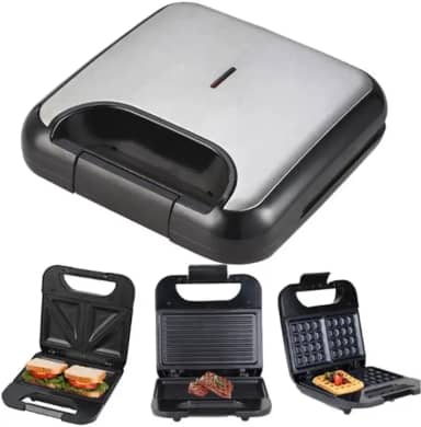 Maquina 3 Em 1 Waffle Grill Sanduicheiras 110v e 220v(110v)
