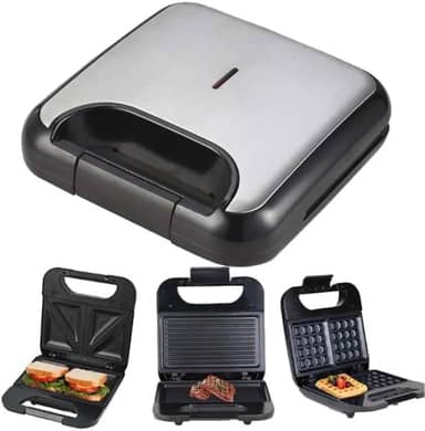 Maquina 3 Em 1 Waffle Grill Sanduicheiras 110v e 220v(110v)