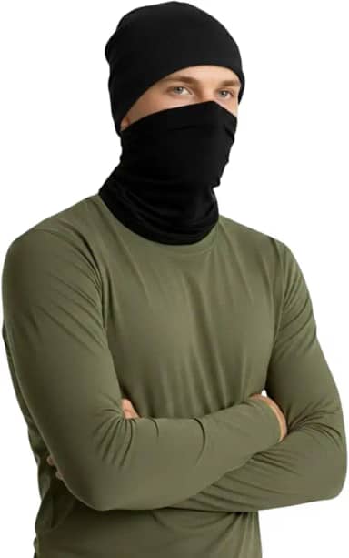 Kit Touca Peluciada e Cachocol Balaclava Gola Pescoço Frio Inverno Unissex Proteção Frio Viagem Moto Esportes