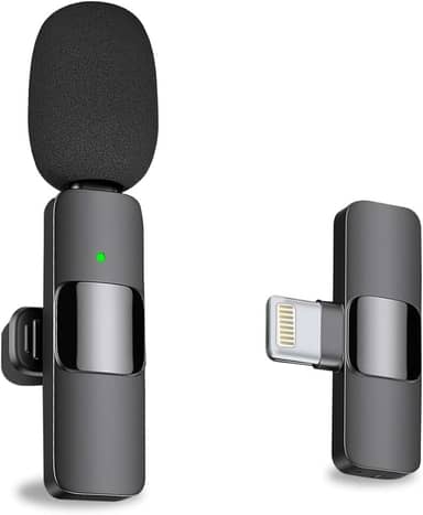 MAYBESTA — minimicrofone sem fio 2 em 1 para iPhone, iPad, celular Android com Bluetooth para gravação de vídeo, USB-C, para YouTube, Tiktok, podcasts, vlogs