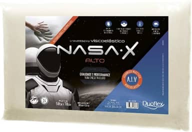 Travesseiro Nasa-X Alto, Duoflex, 100% Algodão, Bege, Para Fronha 50Cmx70Cm