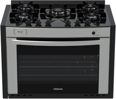 Fogao A Gas De Embutir Gaudi Prisma Vitreo Bl 5q Inox Gas Glp