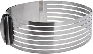 Aro Fatiador De Bolo Ajustável Em Aço Inox Cortador Profissional De Camadas Uniformes Para Confeitaria E Uso Doméstico