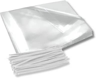 Kit 100 Sacos Plásticos para Colomba Pascal 500g (30x40cm) + Fecho Plástico