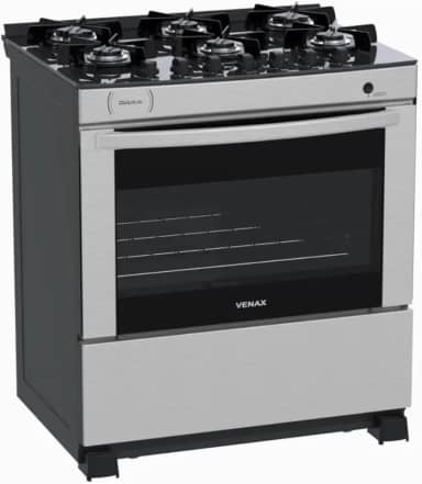 Fogao 6 Bocas Venax Delplus Vitreo Bl Inox Gas Glp