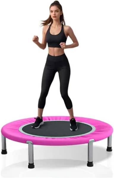 NOVEVE Trampolim Jump Profissional,Jump Cama Elastica Ginástica Com Capa Saia Diâmetro 1 M 200kg Rosa