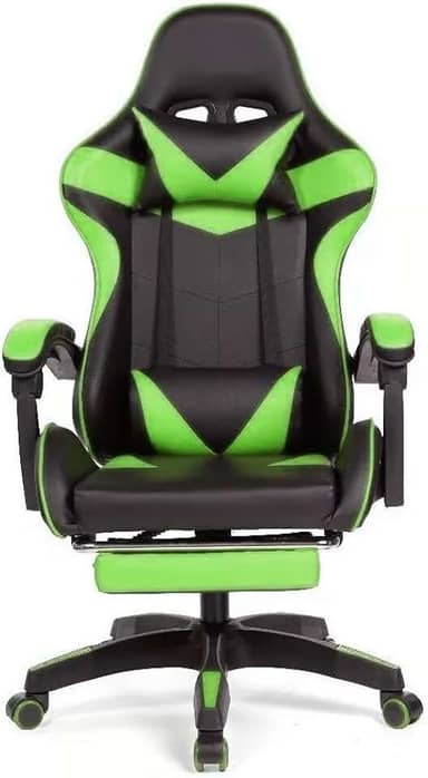 Cadeira Gamer Ergonômica Reclinável Giratória Confortável Com Apoio de Pe Cor:Verde