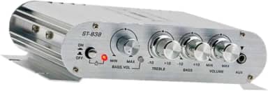 12V 80W * 2 Mini Amplificador Heavy Duty Profissional 2.1 Canais Mini Amplificador de Som de Potência para Alto-falantes de Computador, Prata