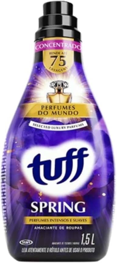 Amaciante Spring Concentrado Perfumes do Mundo 1,5L Rende 75 Lavagens