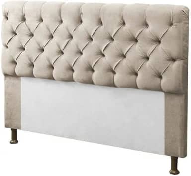 Cabeceira para Cama Box Casal 140cm Mirage c/Capitonê Suede Bege - Dl Decor