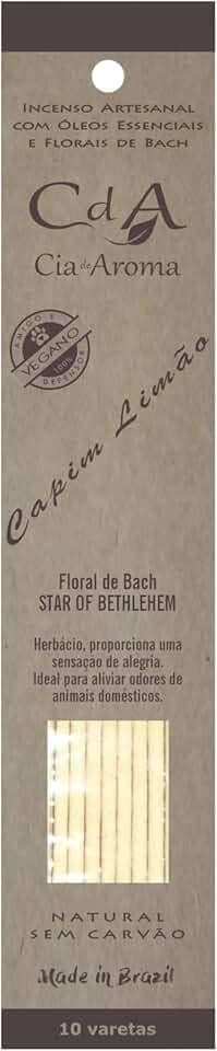 Incenso Vareta Capim Limão Óleo Essencial e Florais