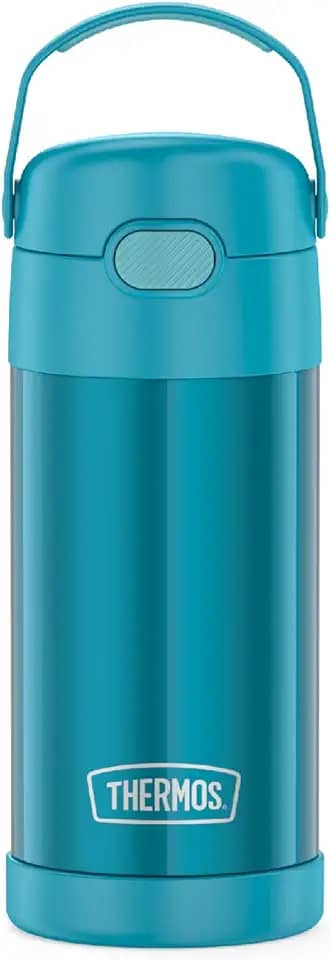 Thermos Garrafa térmica infantil Funtainer, aço inoxidável, 355 ml, azul-petróleo