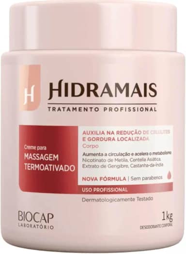 Creme Para Massagem Corporal Termoativado 1kg - Hidramais