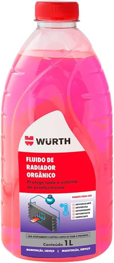 Fluido de Radiador Orgânico Rosa Wurth - 1 Litro