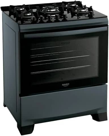 Fogão 5 bocas Supreme Timer Glass Titanium Mesa Vidro