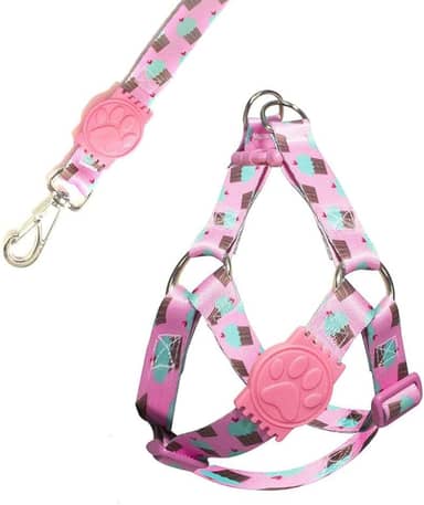 MY PET BRASIL Peitoral Para Cachorros G Ajuste Fácil No Corpo Do Pet Cupcake Coleira Peitoral Regulável Confortável E Resistente Rosa